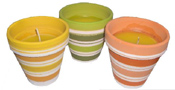 Set of Three Striped Pots